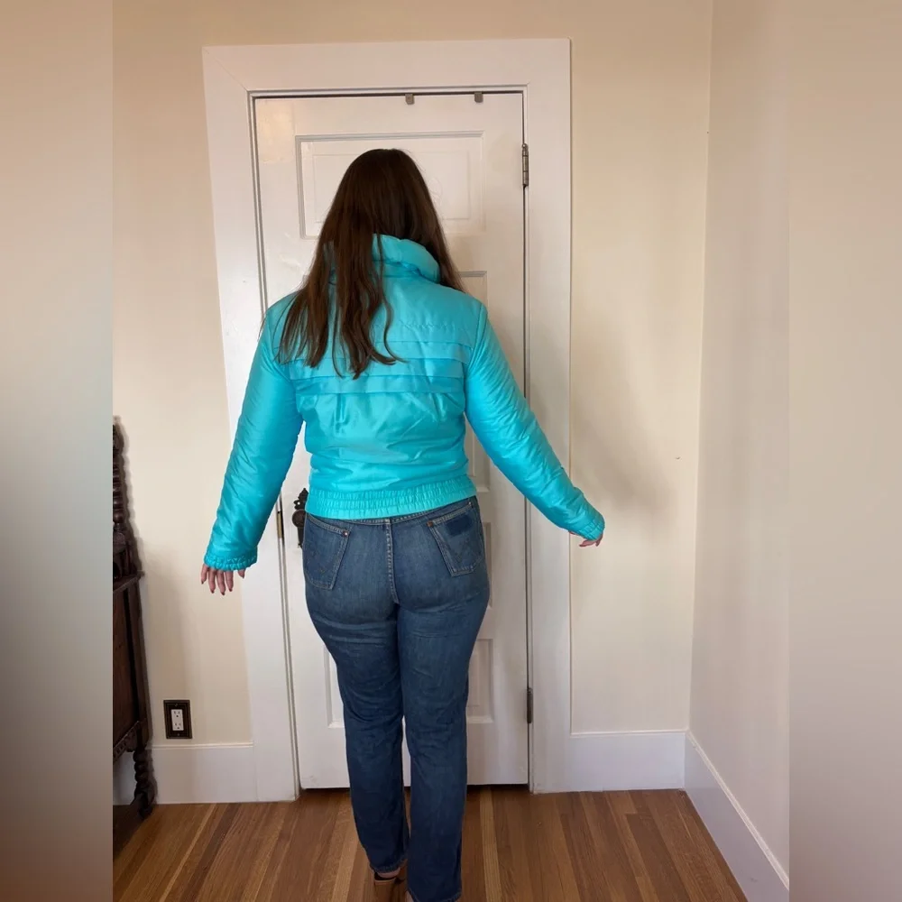 80s Vintage Turquoise Fera Ski Puffer Jacket Sz M - Picture 2 of 8